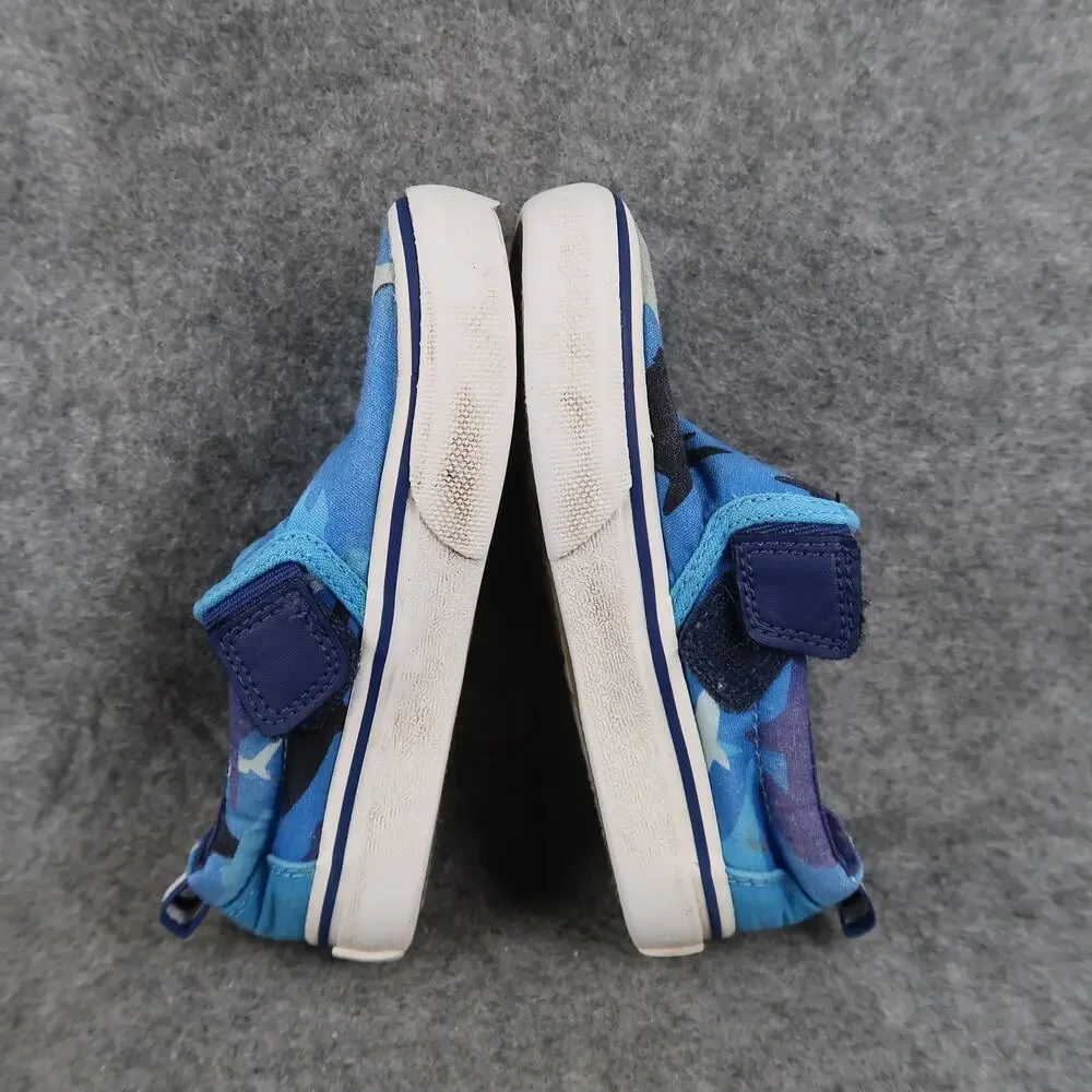 Skechers Shoes Kids Toddler 8 Sneakers Slip On Camo Sharks Blue Trainer Casual